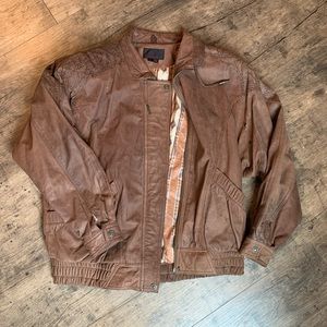 Vintage Cayenne Leather Bomber Jacket